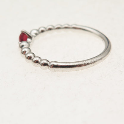 Pandora 925 Sterling Silver Real Red Garnet January Birthstone Ring Size 8