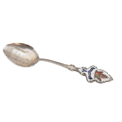 925 Sterling Silver Antique Art Deco Enamel Montreal Canada Coffee Spoon
