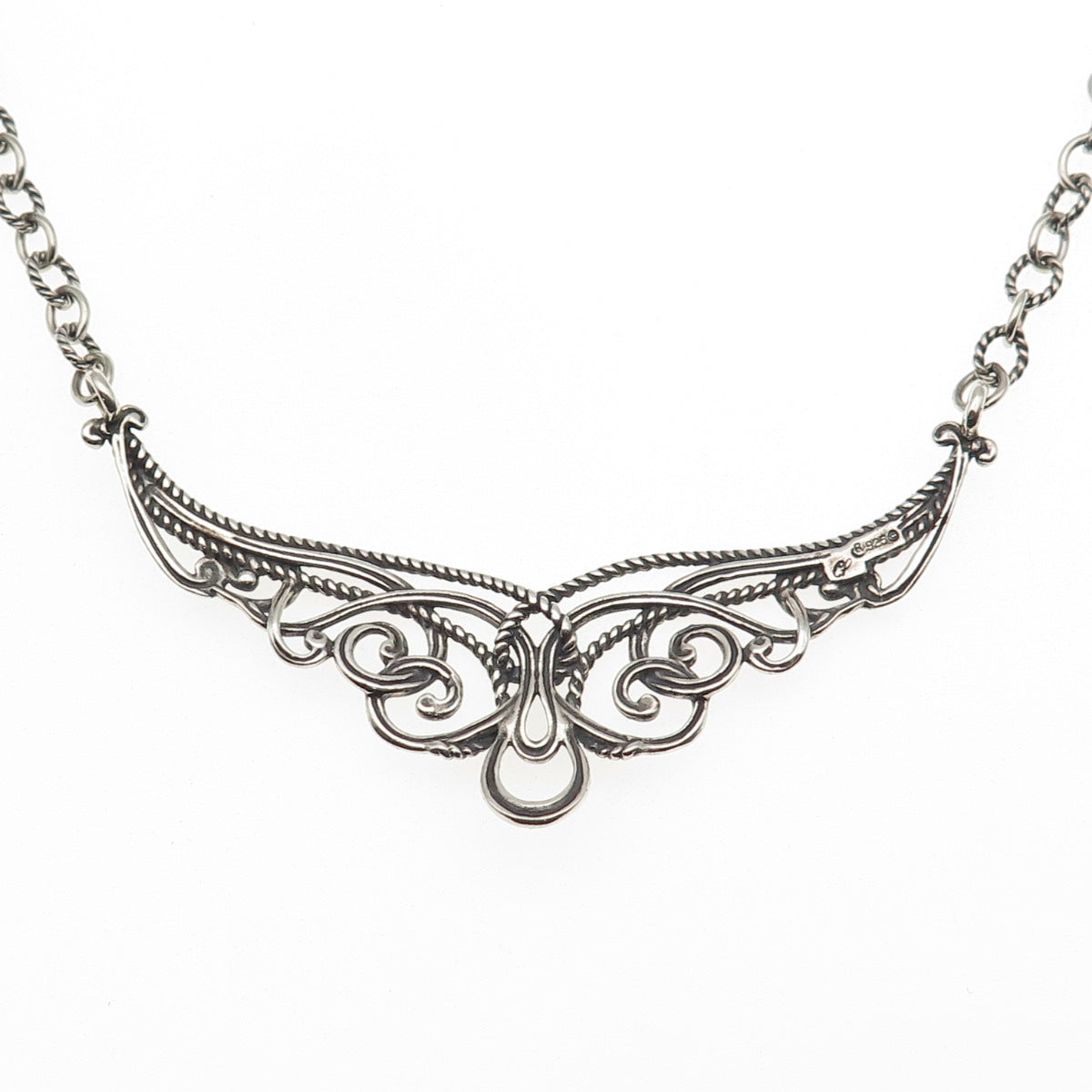 Carolyn Pollack 925 Sterling Silver Vintage Swirl Cable Chain Necklace 20"