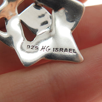 HAGIT GORALI Sterling Vintage Israel Peridot Star of David Chain Necklace 18"