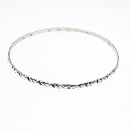 925 Sterling Silver Vintage Twisted Bangle Bracelet 8"