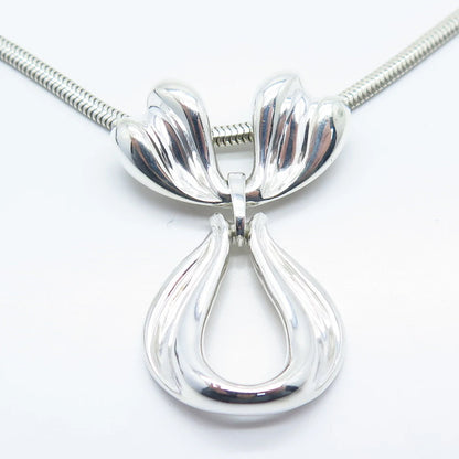 925 Sterling Silver Vintage Kabana Bow Snake Chain Necklace 18"