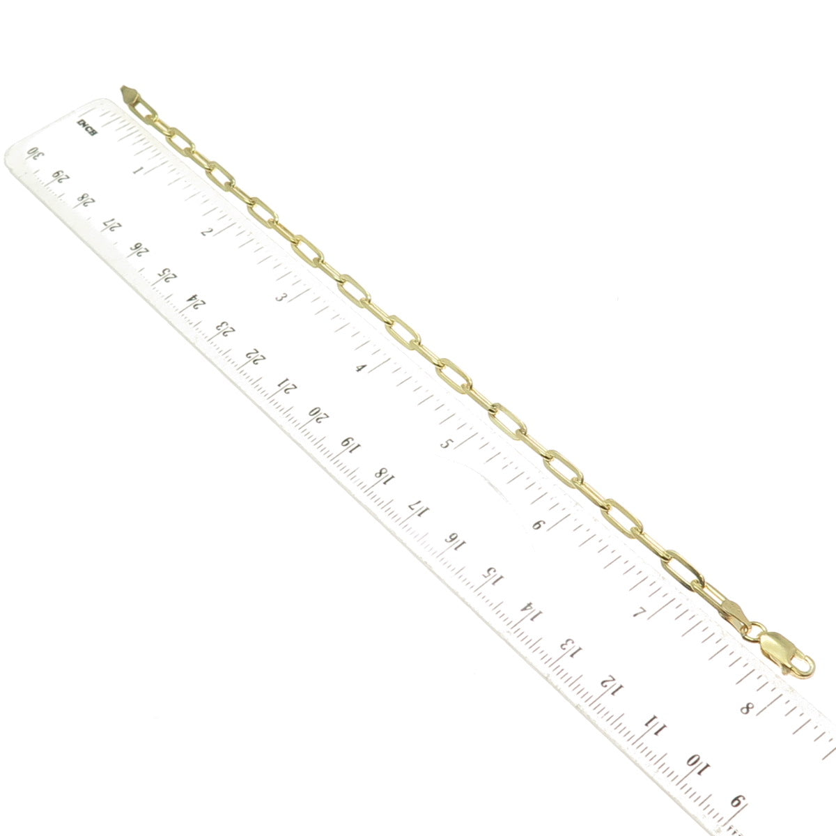 925 Sterling Silver Gold Plated Italy Paperclip Link Bracelet 7.75"