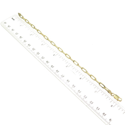 925 Sterling Silver Gold Plated Italy Paperclip Link Bracelet 7.75"