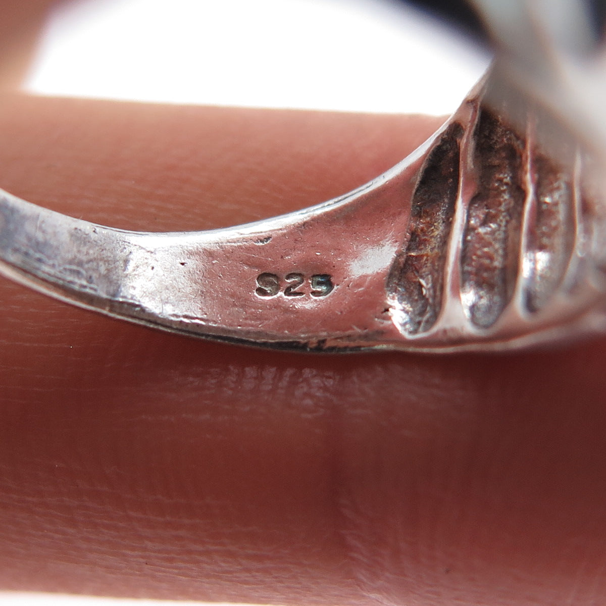 925 Sterling Silver Vintage Modernist Yin Yang Ring Size 6.25