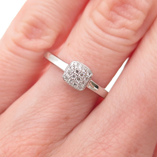 925 Sterling Silver Round-Cut C Z Engagement Ring Size 6