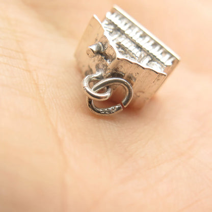 925 Sterling Silver Vintage House Charm Pendant
