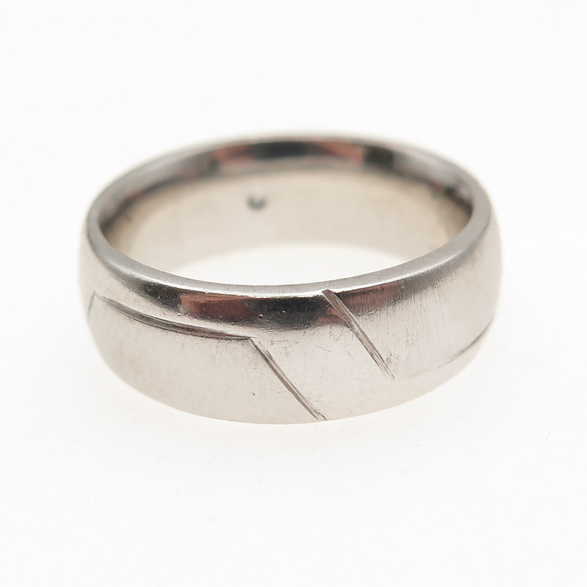 Cilor 925 Sterling Silver Round-Cut C Z Band Ring Size 6