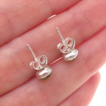 Pandora 925 Sterling Silver Real Peridot August Birthstone Droplet Stud Earrings
