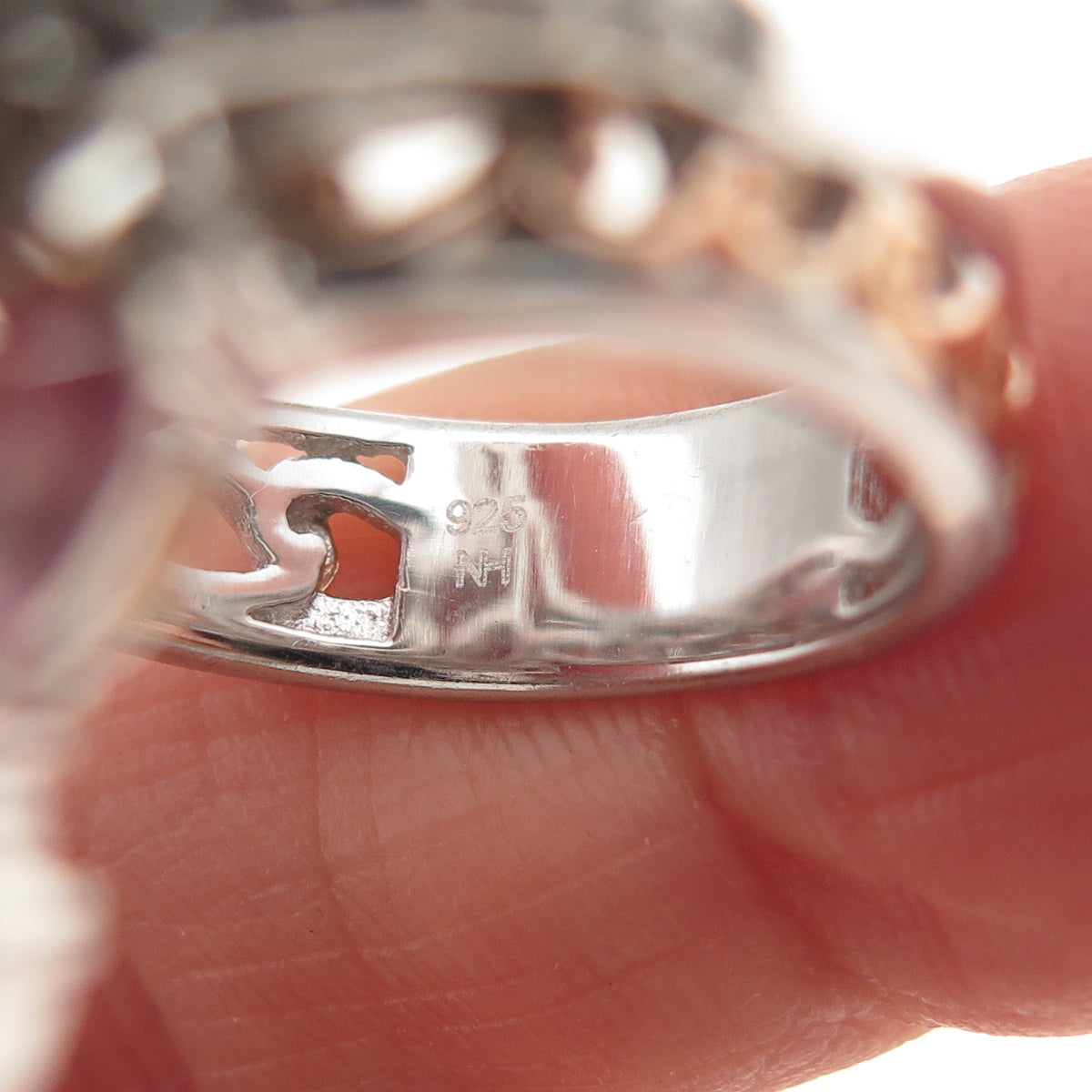 MICHAEL VALITUTTI Gems En Vogue 925 Sterling White & Pink Topaz Ring Size 7.25