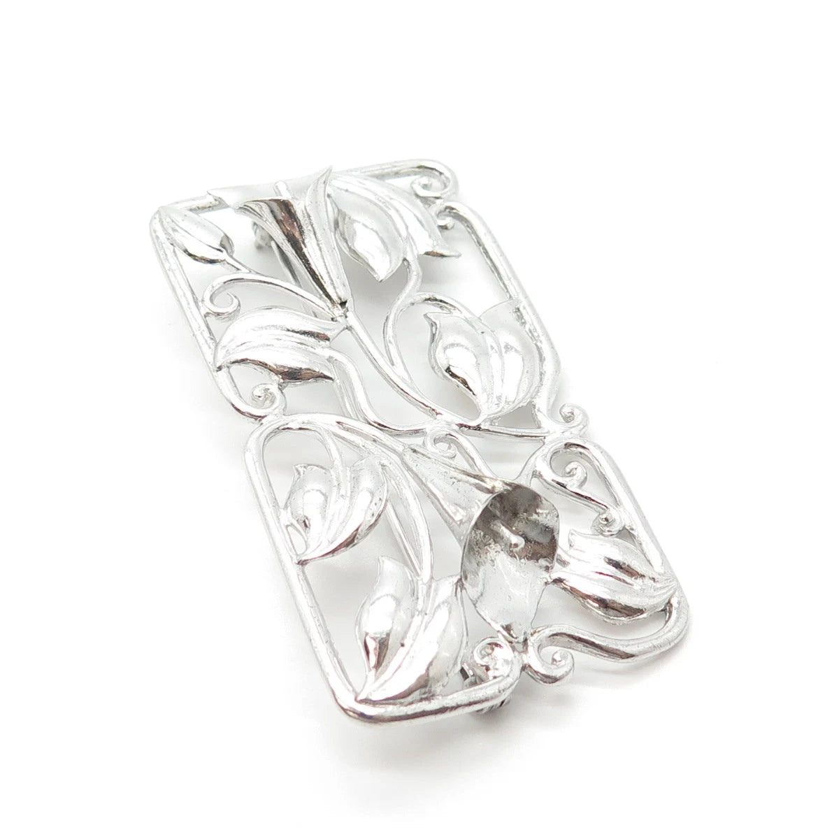 925 Sterling Silver Vintage Bond Boyd Lily Floral Pin Brooch