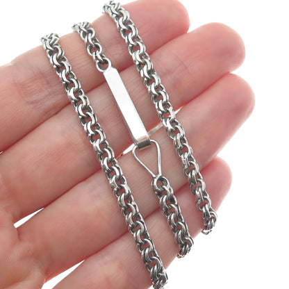 925 Sterling Silver Vintage Bismark Chain Necklace 28"