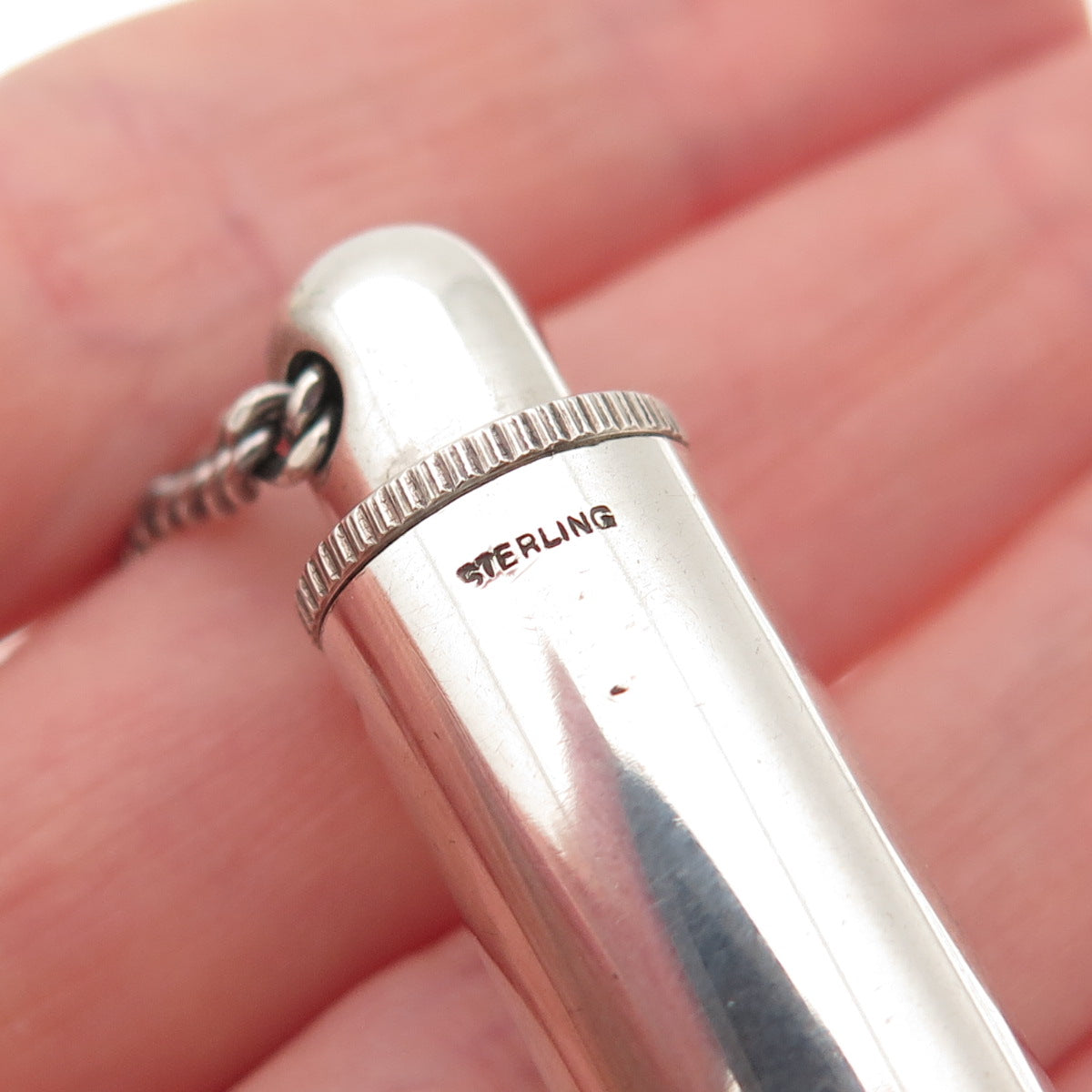 Tiffany & Co. 925 Sterling Silver Vintage Chatelaine Flashlight Fob w/ Chain
