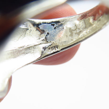 925 Sterling Silver Vintage HAN Ribbed Wide Ring Size 7.5