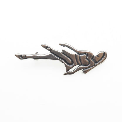925 Sterling Silver Vintage Ballerina Oxidized Pin Brooch / Pendant