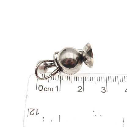 925 Sterling Silver Antique Art Deco Real Pearl Hookah 3D Charm Pendant