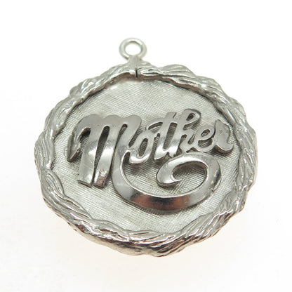 925 Sterling Silver Antique Art Deco "Mother" Textured Pendant