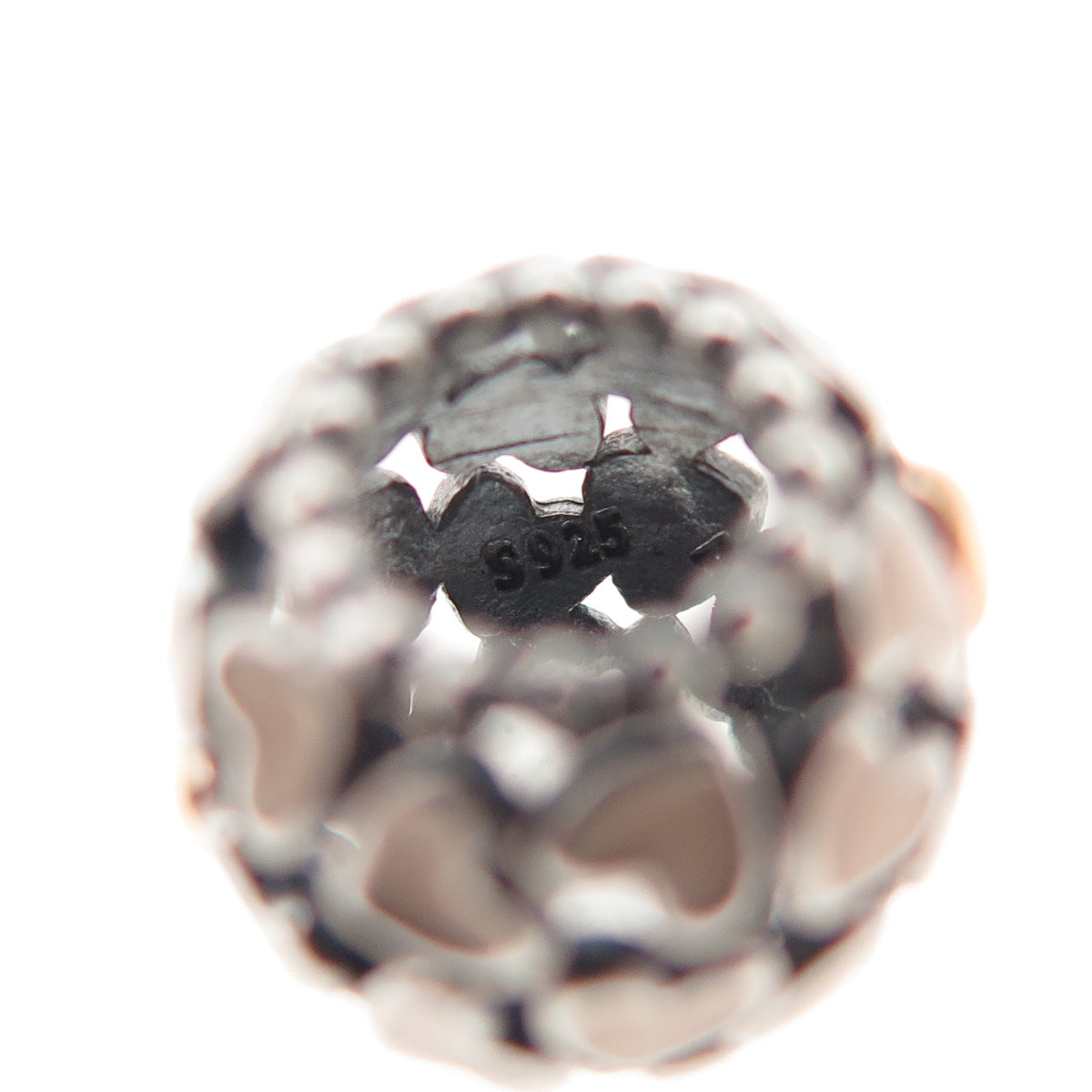 PANDORA 925 Sterling Silver & Gold Enamel Abundance of Love Slide Bead Charm