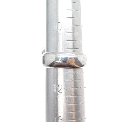 925 Sterling Silver Vintage Real Turquoise Modernist Ring Size 11.5