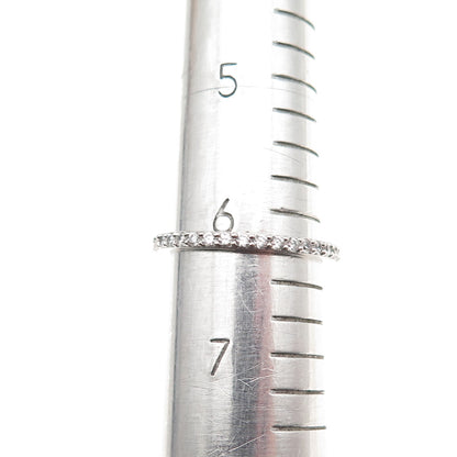 925 Sterling Silver Round-Cut C Z Cross Ring Size 6.25