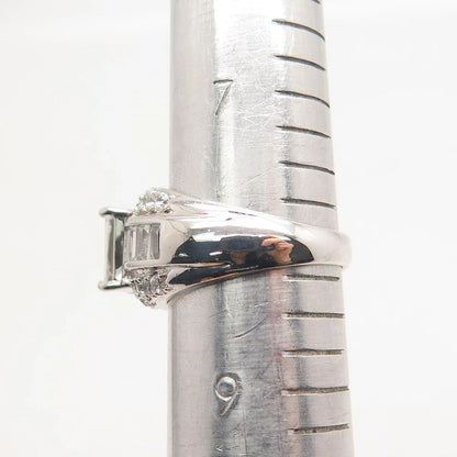 925 Sterling Silver Ross Simons Emerald-Cut C Z Ring Size 8.25