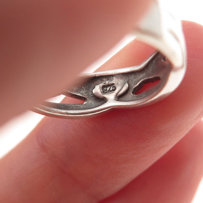 925 Sterling Silver Vintage Braided Oxidized Ring Size 6.25