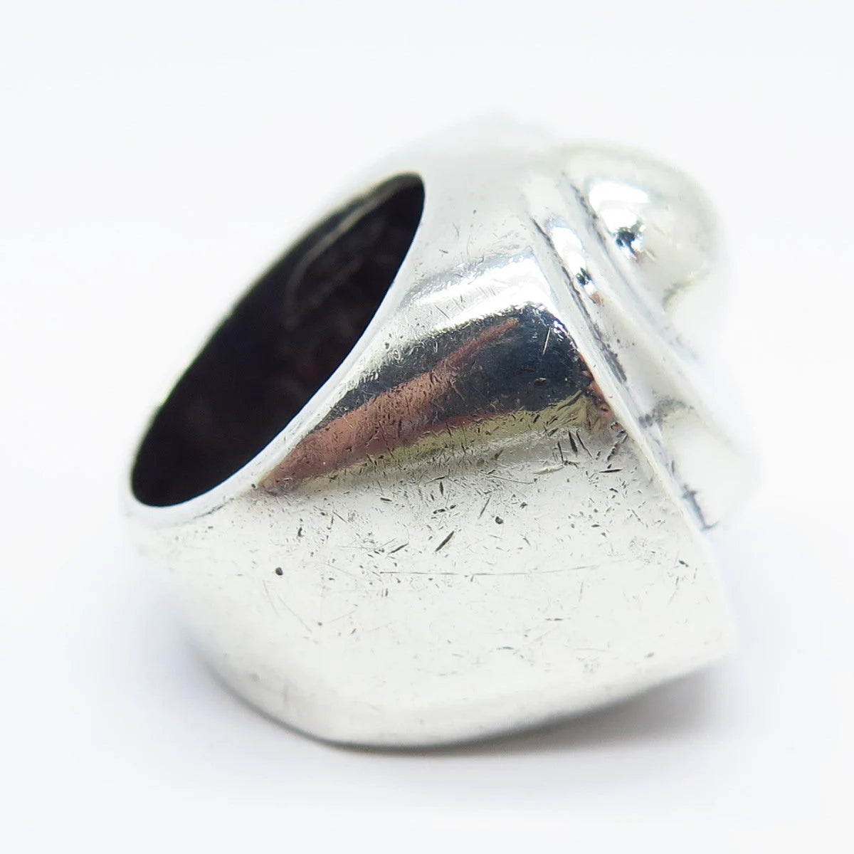 925 Sterling Silver Vintage Modernist Domed Ring Size 6.25