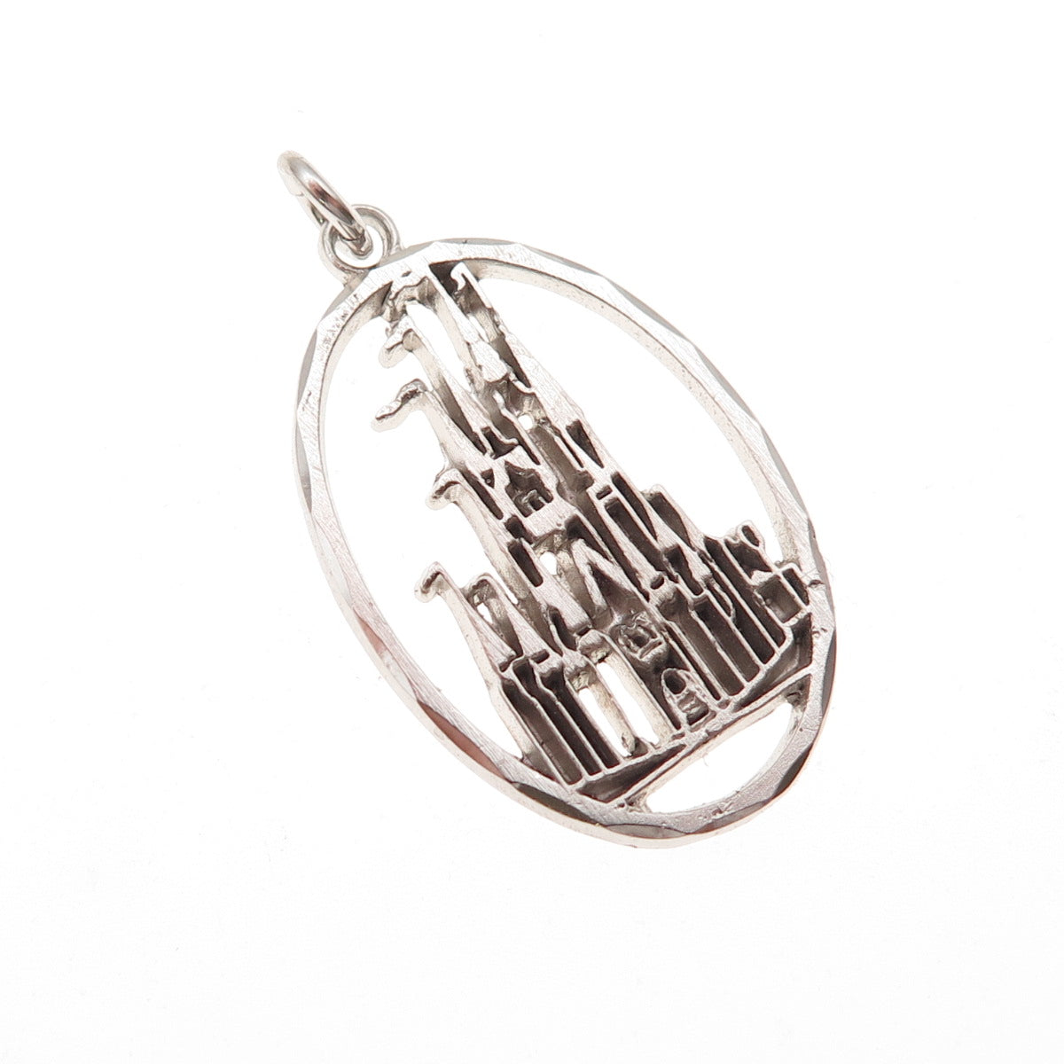 Disney 925 Sterling Silver Vintage Cinderella Castle Oxidized Charm Pendant