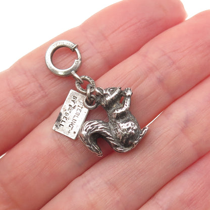Bell Trading Post Sterling Antique Art Deco Squirrel Spring Ring Mini Pendant