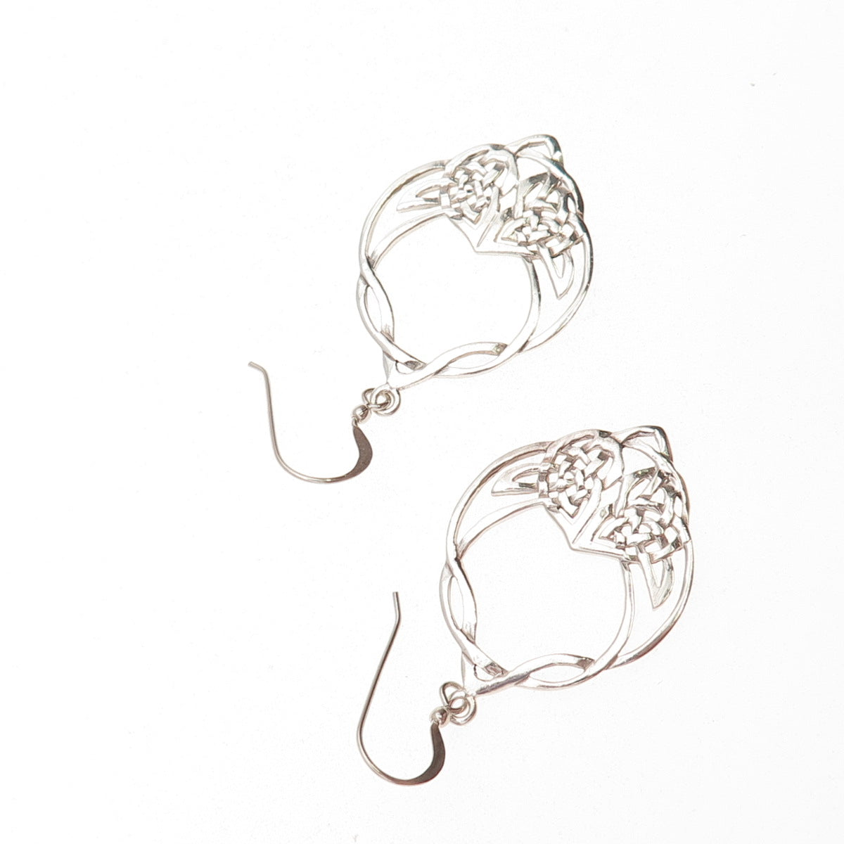 925 Sterling Silver Vintage Celtic Knot Dangle Earrings