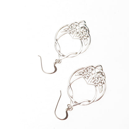 925 Sterling Silver Vintage Celtic Knot Dangle Earrings