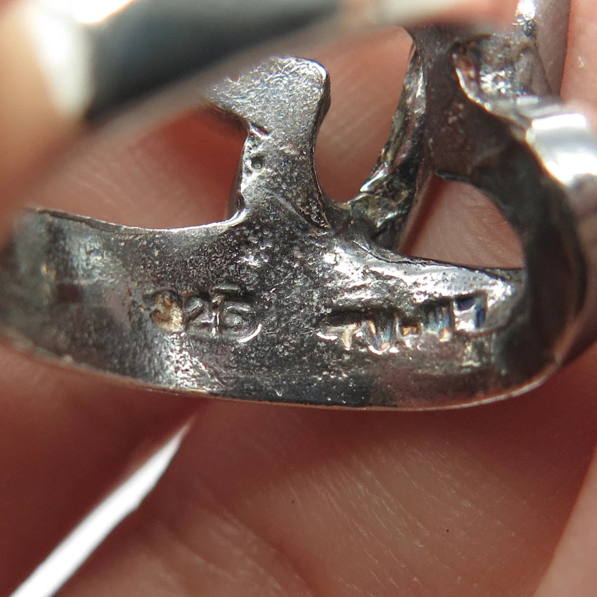 925 Sterling Silver Vintage Mexico Double Heart Ring Size 6.25