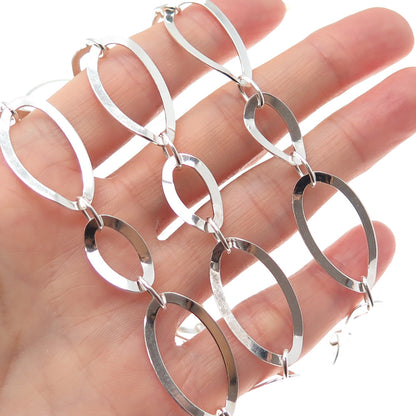 MILOR 925 Sterling Silver Vintage Italy Multi-Oval Chain Necklace 34"