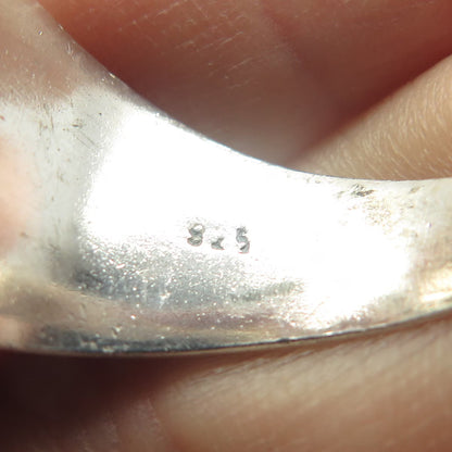 925 Sterling Silver Vintage Glass "Egirdin Dag Kom Okulu" School Ring Size 11.75