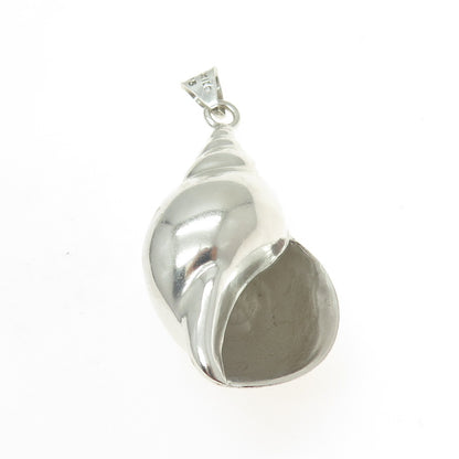 925 Sterling Silver Vintage Mexico Seashell Large Pendant