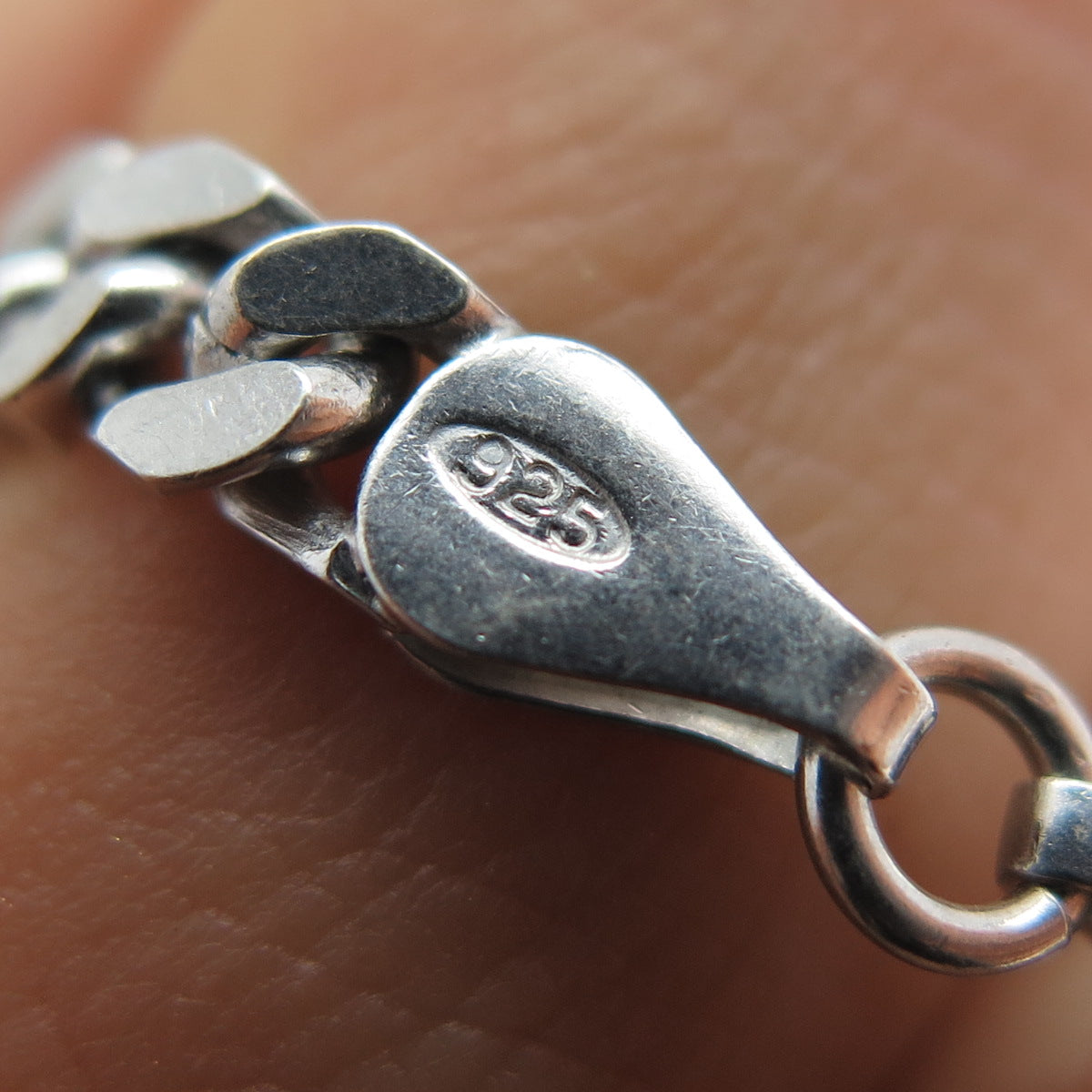 925 Sterling Silver Vintage Italy Cuban Chain Necklace 24"