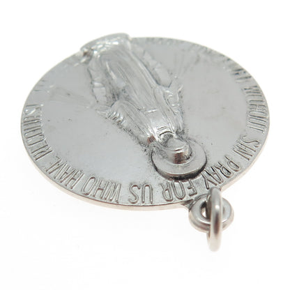 CHARLES THOMAE 925 Sterling Silver Antique Art Deco St. Mary Miraculous Pendant