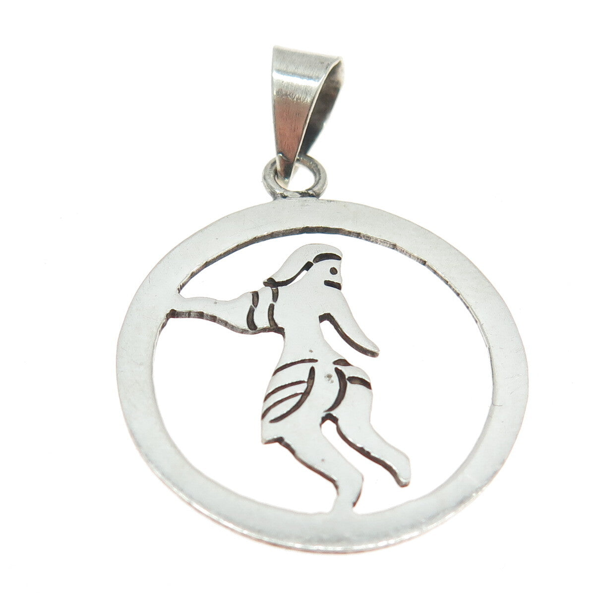 925 Sterling Silver Vintage Mexico Tribal Man Pendant