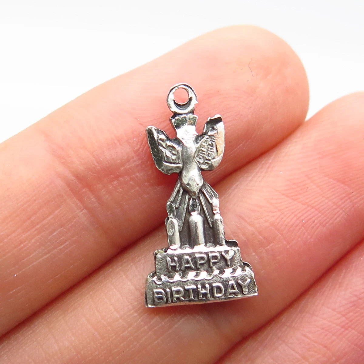 925 Sterling Silver Vintage Creed "Happy Birthday" Holy Ghost Pendant
