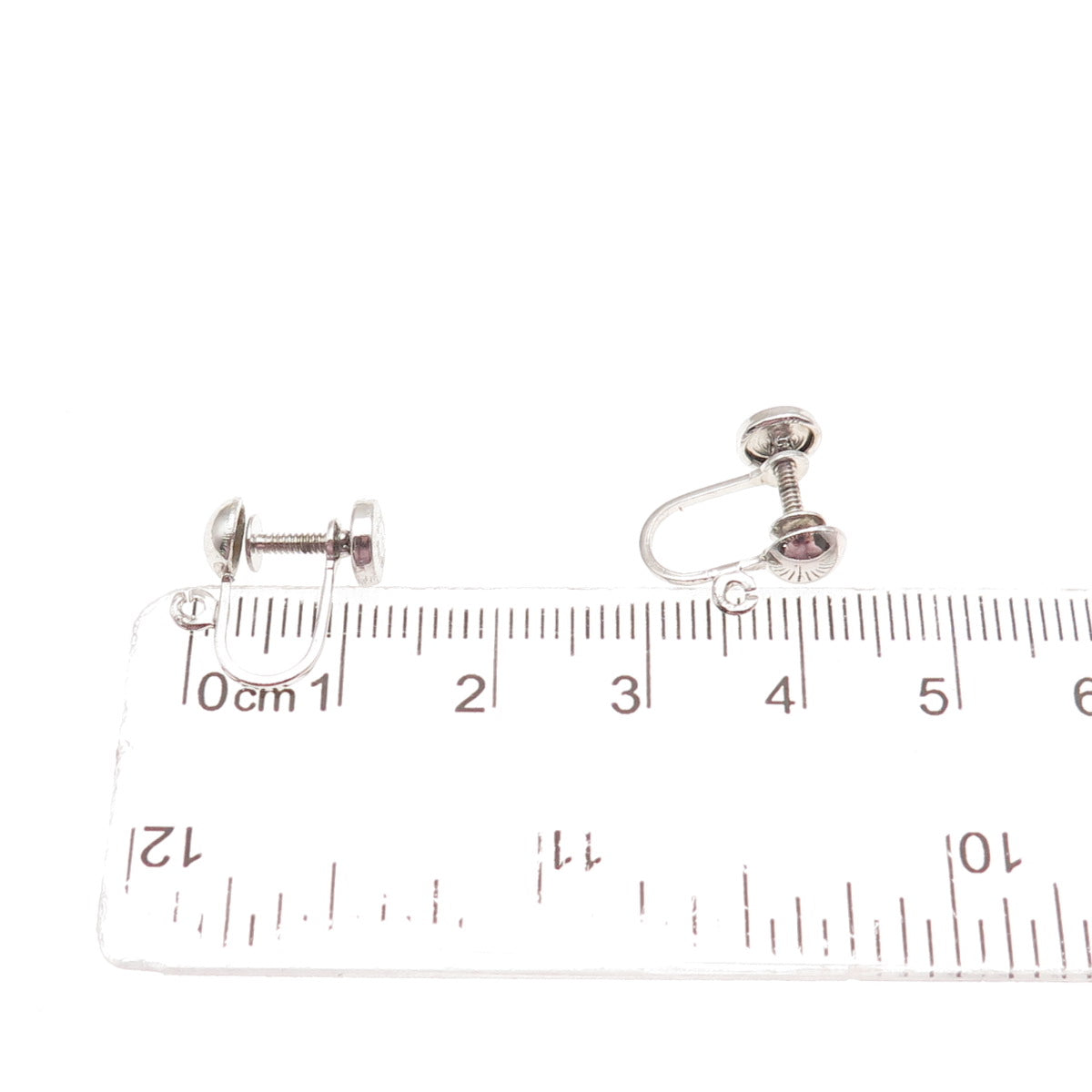 925 Sterling Silver Antique Art Deco Charm Holder Screw Back Earrings