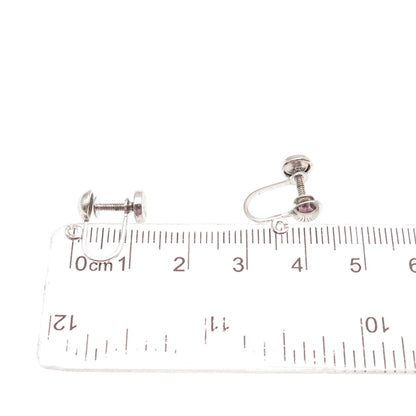 925 Sterling Silver Antique Art Deco Charm Holder Screw Back Earrings