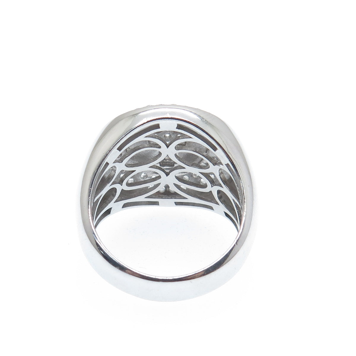 925 Sterling Silver Round-Cut C Z Cross Ring Size 10.25