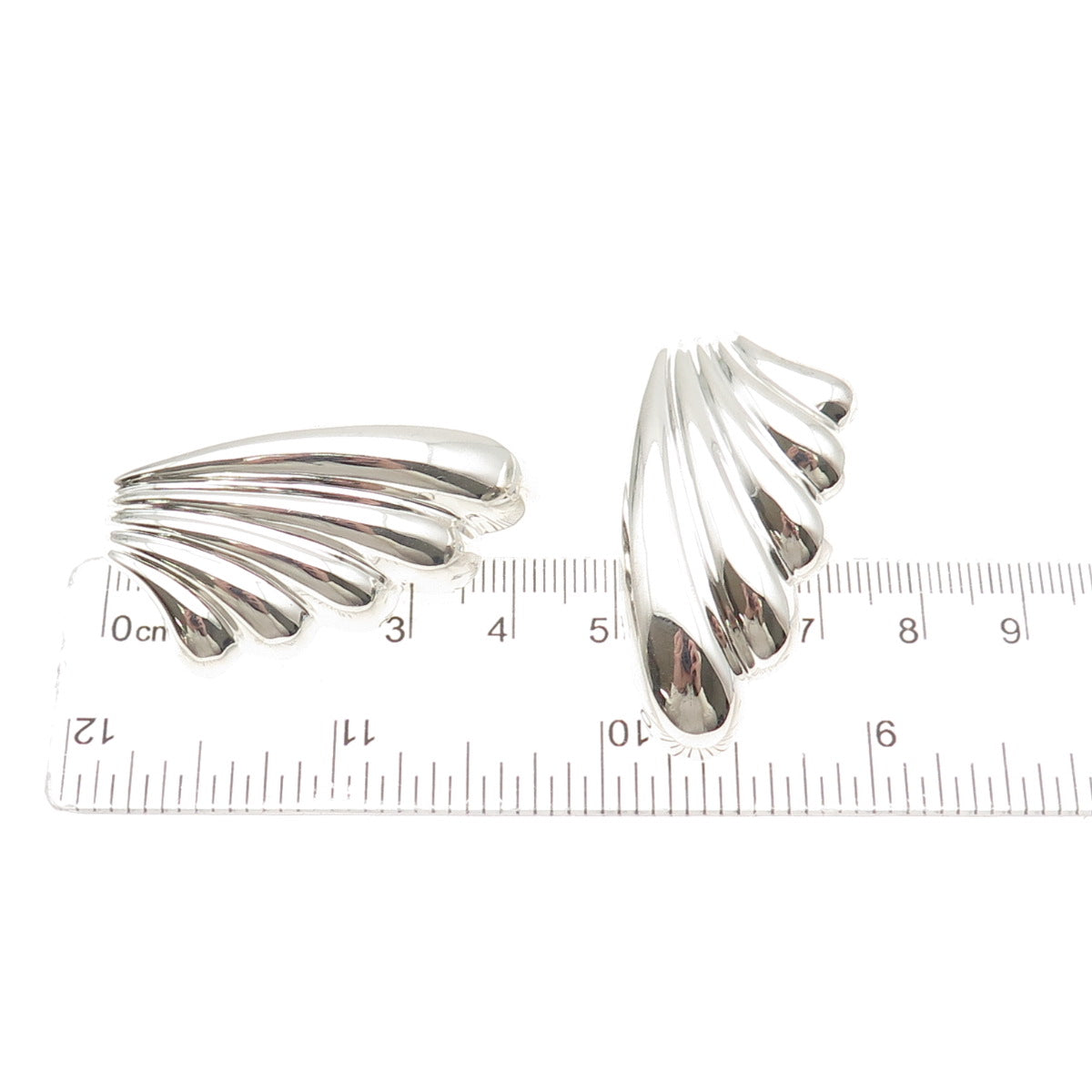 Mikal-Jon Bayanihan 925 Sterling 14K Posts Vintage Modernist Omega Back Earrings