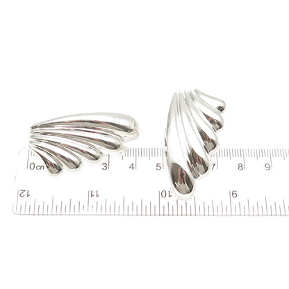 Mikal-Jon Bayanihan 925 Sterling 14K Posts Vintage Modernist Omega Back Earrings