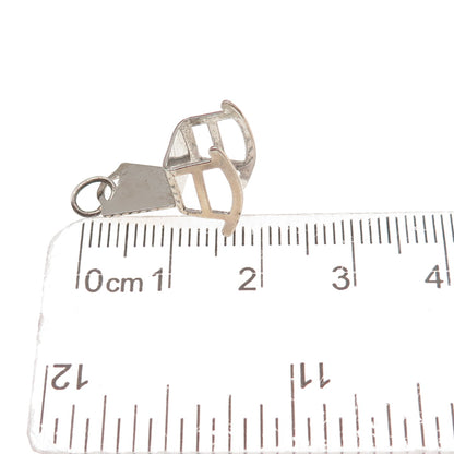 Paye & Baker 925 Sterling Silver Antique Art Deco Rocking Chair 3D Charm Pendant