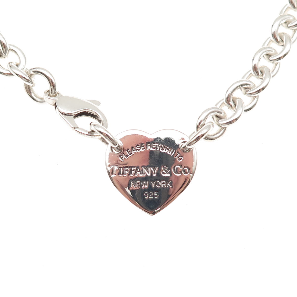 Tiffany & Co. Sterling Silver Vintage Return to Tiffany Heart Chain Necklace 14"