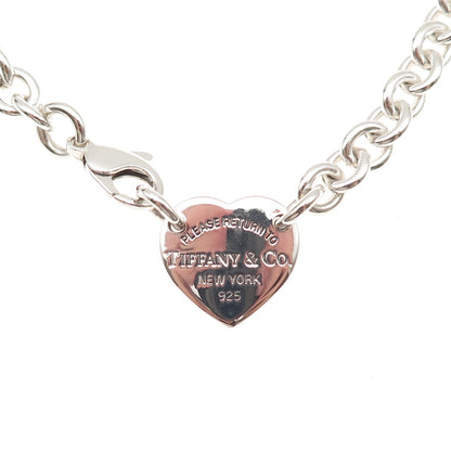 Tiffany & Co. Sterling Silver Vintage Return to Tiffany Heart Chain Necklace 14"