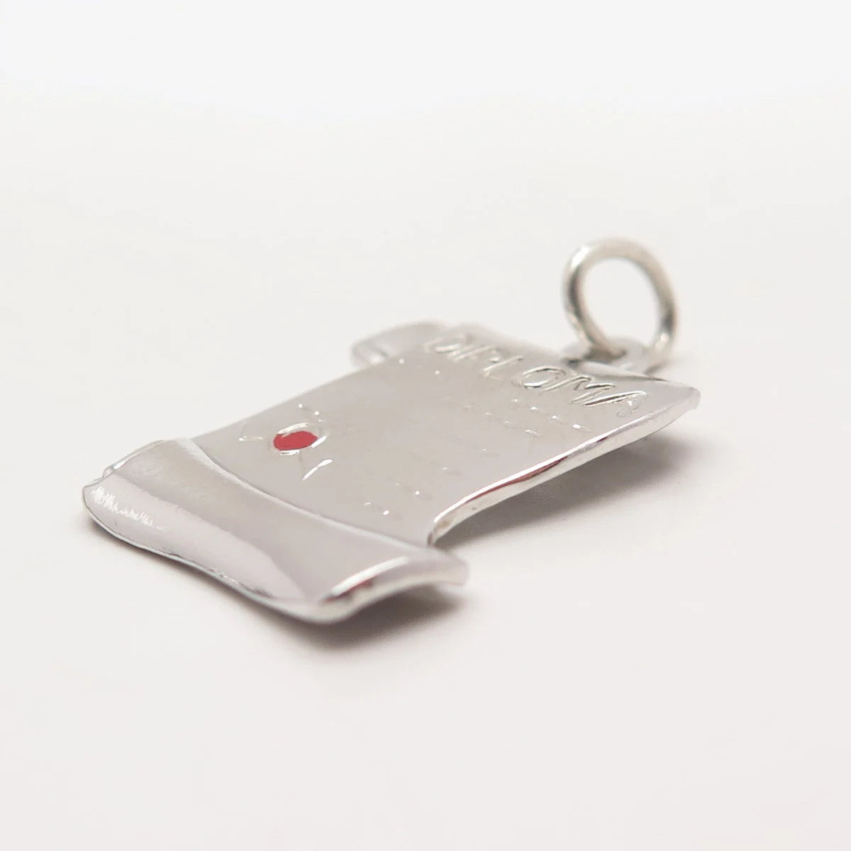 925 Sterling Silver Vintage Enamel "Diploma" Pendant