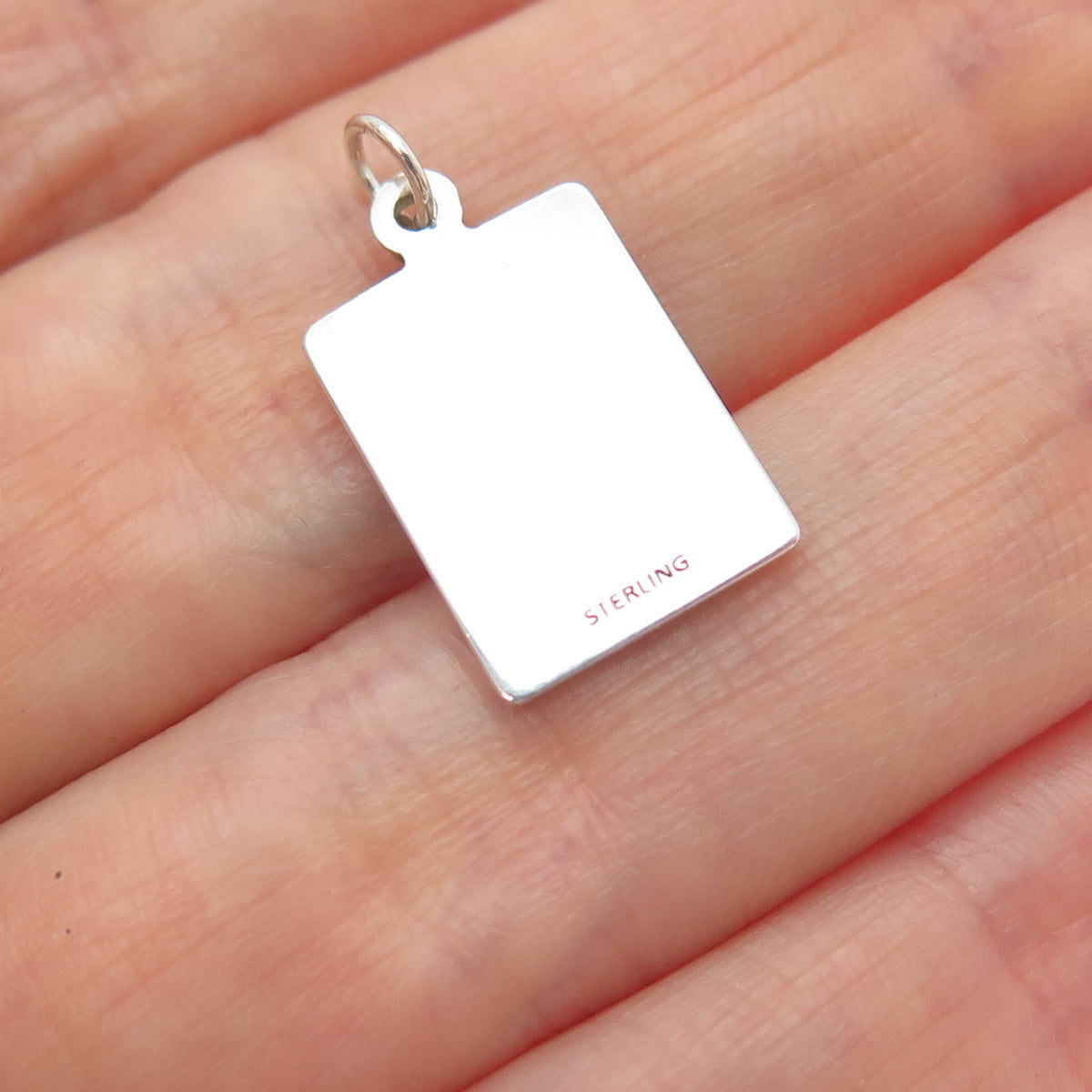 925 Sterling Red Enamel Without Any External Influence Minimalist Charm Pendant