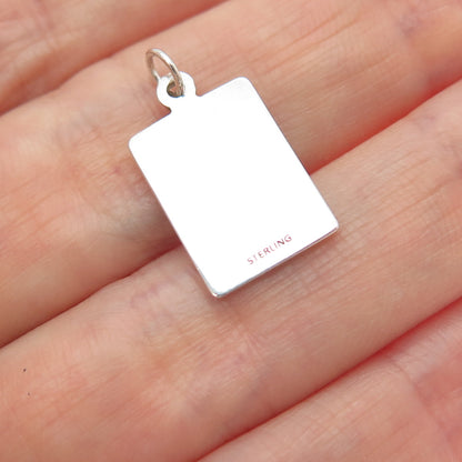 925 Sterling Red Enamel Without Any External Influence Minimalist Charm Pendant